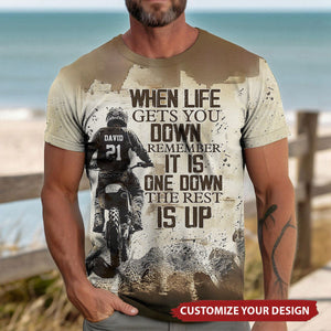 When Life Gets You Down Remember-Personalized Dirt Bike Shirt-Gift For Motocross Lovers