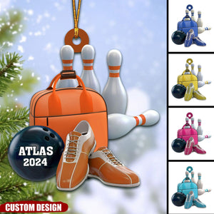 Personalized Bowling Ornament, Gift For Bowling Players - 2024 New Release