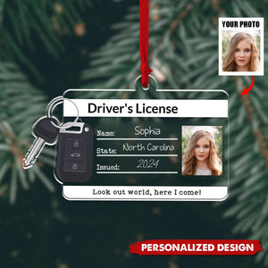 2024 New Release Personalized New Driver Ornament,Drivers License Ornament,Drivers Permit Christmas Ornament