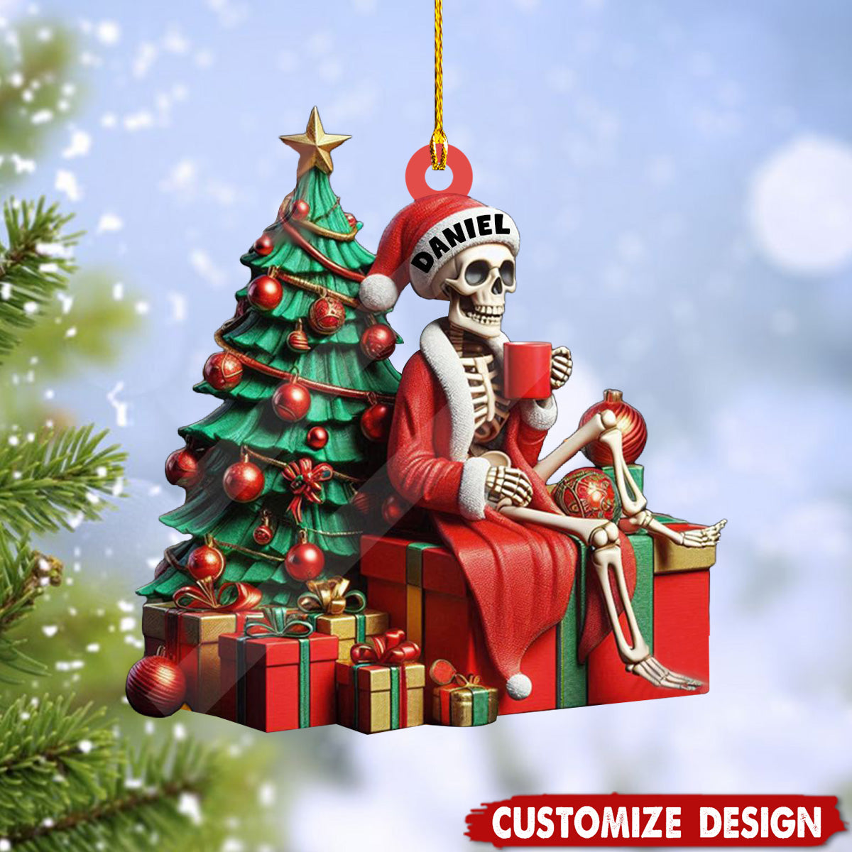 Personalized Skeleton Christmas Ornament-2024 New Release