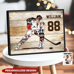 Hockey Player Photo-Personalized Poster-Gift for Hockey Lover