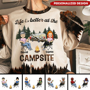 Just A Girl Who Loves Camping-Personalized Sweatshirt-Gift For Couple