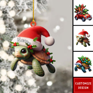 Personalized Christmas Turtle Ornament-Gift for Turtle Lover-2024 New Release