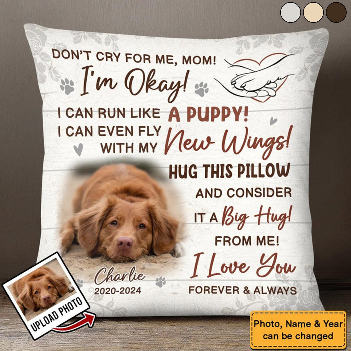 Don't Cry For Me I'm Okay-Personalized Memorial Pillow-Gift For Family Or Friends