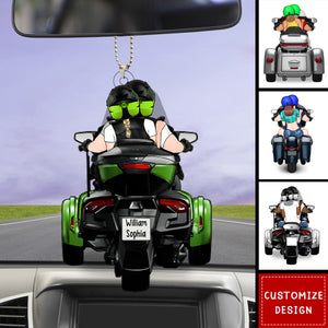 Personalized Motorcycle Lovers For Couples Acrylic Car Ornament-Gift For Motorcycle Lovers