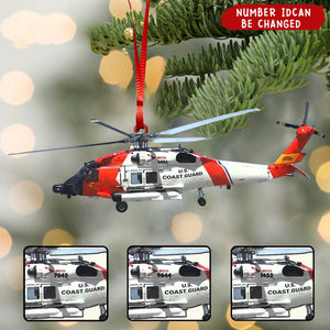 2024 New Release - Personalized US Coast Guard Helicopter Christmas Acrylic Ornament