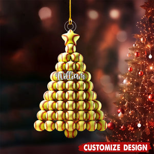 Personalized Softball Christmas Ornament-Gift For Softball Lovers-2024 New Release