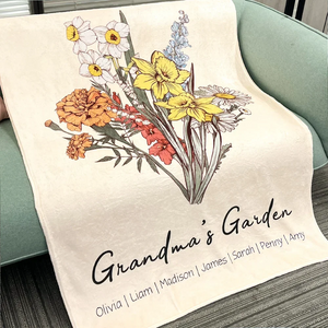 Grandma / Mom's Garden is Her Children Customized Winter Blanket