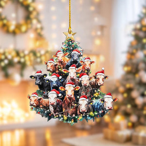 Funny Cow Christmas Tree Ornament-Gift For Cow Lover-2024 New Release