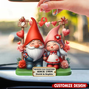 Growing Old Together - Personalized Couple Car Ornament - Anniversary Gift For Husband,Wife