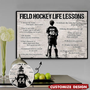 Personalized Field Hockey Life Lessons Poster-Gift For Field Hockey Lovers