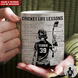 Personalized Cricket Life Lessons Mug - Great Gift For Cricket Lovers