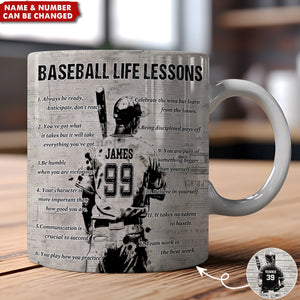 Personalized Baseball Life Lessons Mug - Great Gift For Baseball Lovers