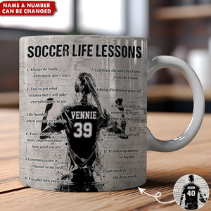 Personalized Soccer Life Lessons Mug - Great Gift For Soccer Lovers