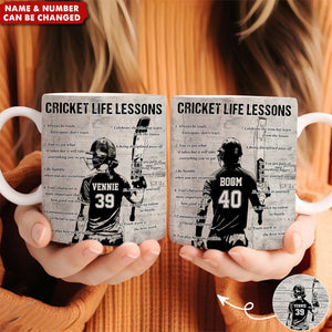 Personalized Cricket Life Lessons Mug - Great Gift For Cricket Lovers