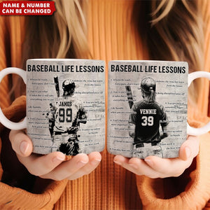 Personalized Baseball Life Lessons Mug - Great Gift For Baseball Lovers