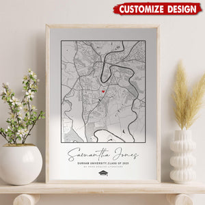 Personalized Graduation Map Poster-Graduation Gift