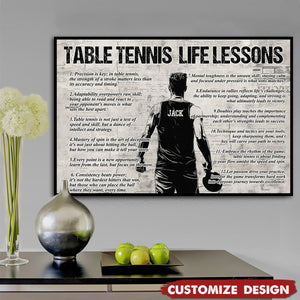 Personalized Table Tennis Life Lessons Poster-Gift For Tennis Lovers