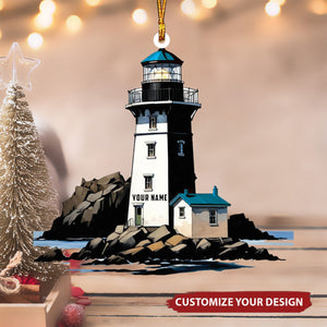 Personalized Lighthouse Christmas Ornament Coastal Lighthouse Ornament Gift - 2024 New Release