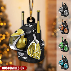 Personalized Baseball Bag with Helmet & Gloves Christmas Ornament, Gift For Baseball Lovers - 2024 New Release