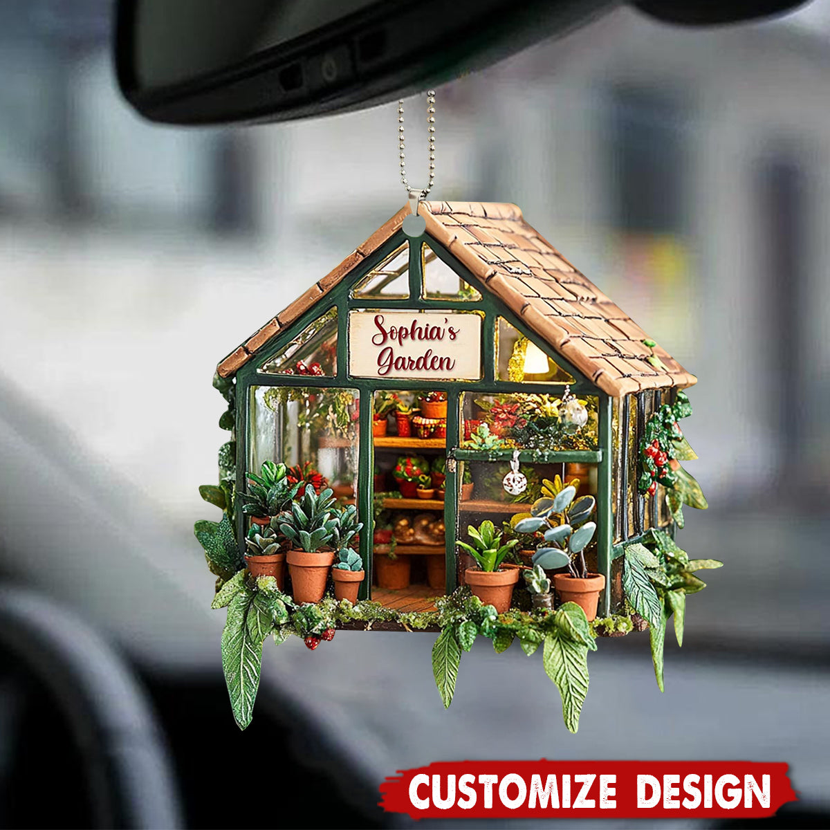 Personalized Greenhouse Garden Car Ornament-Gifts For Garden Lovers