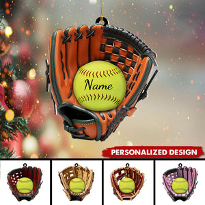 Personalized Softball Gloves Ornament-Gift For Softball Lover-2024 New Release