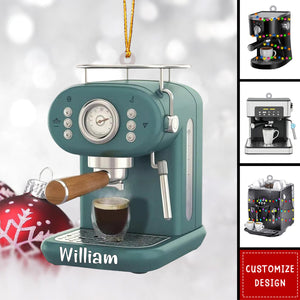 Personalized Coffee Machine Christmas Ornament Gift For Coffee Lovers - 2024 New Release