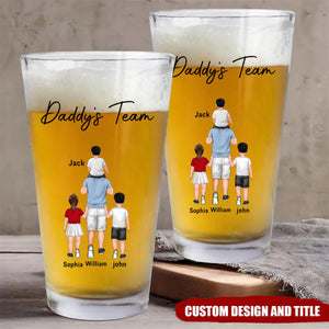 Personalized Daddy's/Grandpa's Team Beer Glass