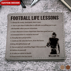 Personalized American Football Leather Wallet - Gift American Football Lovers