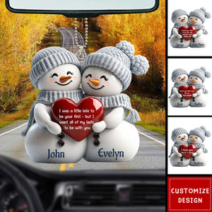 Couple Snowman Personalized Acrylic Ornament - Anniversary Gift For Wife,Husband