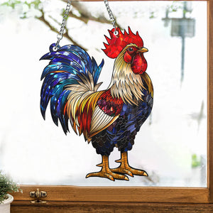 Rooster Window Hanging Suncatcher Ornament Gift For Chicken Lover