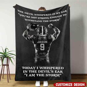 I Am The Storm - Personalized Football Boys Blanket - Gift For Football Lovers