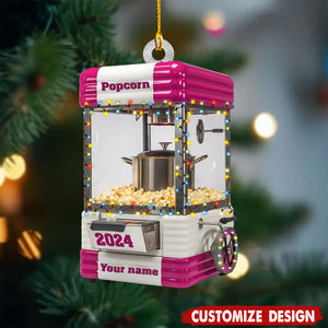 Personalized Popcorn Machine Christmas Ornament Food Lovers Gift Idea - 2024 New Release