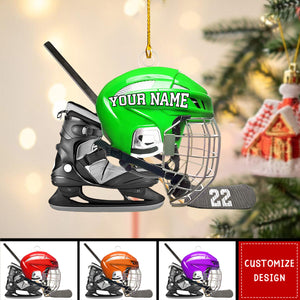 Personalized Hockey Helmet Christmas Ornament Gift For Hockey Lovers-2024 New Release