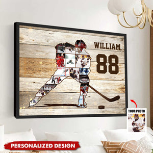 Hockey Player Photo-Personalized Poster-Gift for Hockey Lover