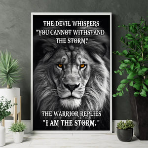 The Devil Whispers You Cannot Withstand The Storm Poster - Gift For Lion Lovers