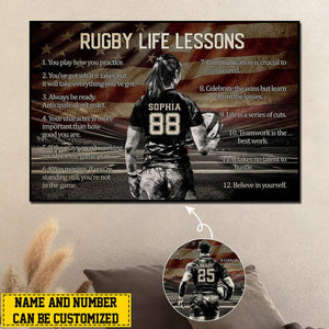 Personalized Rugby Life Lessons Poster-Gift For Rugby Lover