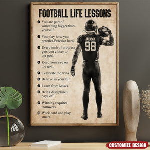 Personalized Football Life Lessons Poster- Gift For Football Lovers