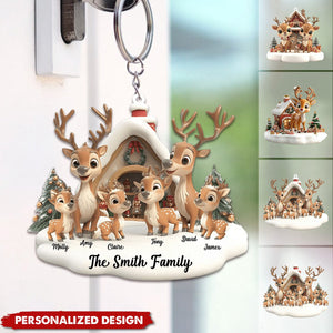 Personalized Reindeer Family Keychain-2024 New Release