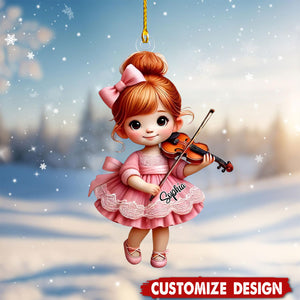 Personalized Girl Violin Christmas Ornament Gift For Violin Lovers-2024 New Release