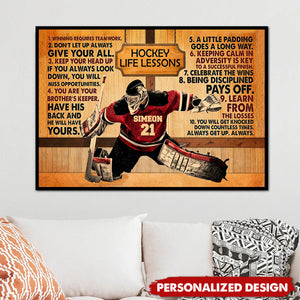 Hockey Life Lessons-Personalized Poster-Gifts For Son Hockey Lovers