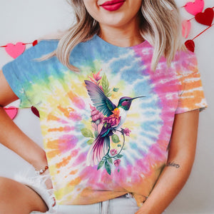 Hummingbird Tie Dye Shirt, Gift For Bird Lovers