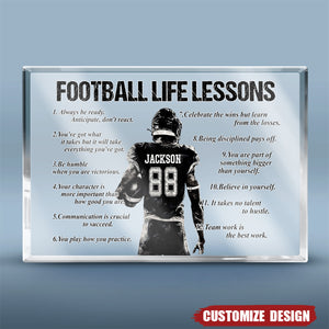 Personalized American Football Life Lessons Acrylic Plaque - Gift For American Football Lovers