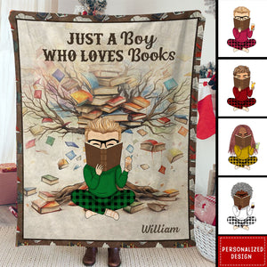 Book Tree Just A Girl/Boy Who Loves Books - Personalized Blanket