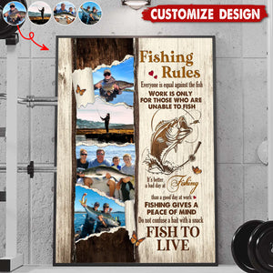 Personalized Fishing Photo Poster, Gift For Fishing Lovers