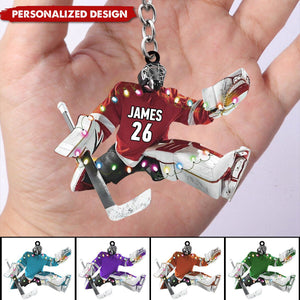 Personalized Hockey Playe Keychain-Gift For Hockey Lovers - 2024 New Release