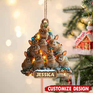 Personalized Bunny Christmas Ornament Gift for Bunny Lover-2024 New Release