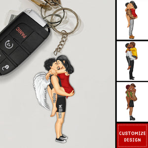 New-Couple Kissing - Gift For Couples - Personalized Acrylic Keychain