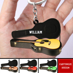 Personalized Guitar Keychain - Gift For Guitar Lover