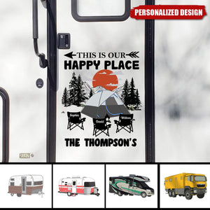 This Is Our Happy Place-Personalized Decal-Gift For Camping Lover